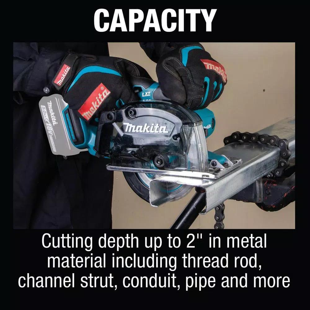 Makita 18V LXT Cordless 5-3/8 in. Metal Cutting Saw with 5.0Ah Battery Bundle
