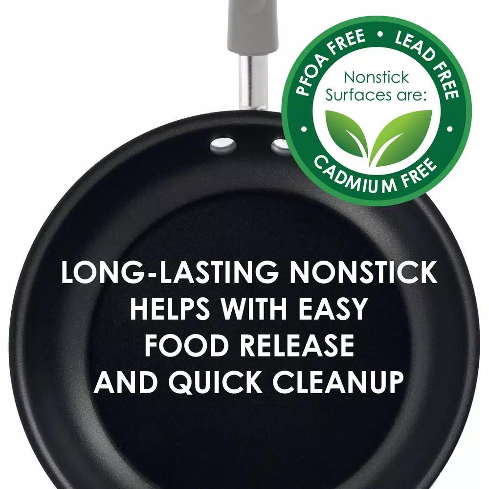 Rachael Ray Classic Brights 19-Piece Sea Salt Gray Nonstick Cookware Set with LocknLock Containers