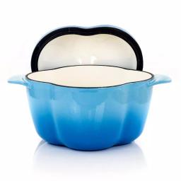 MegaChef 3 Qt. Pepper Shaped Enameled Cast Iron Casserole Dish, Blue thumbnail 3