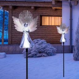 Alpine Corporation Solar Angel Garden Stakes with Fiber Optic Wings, Set of 2 thumbnail 5
