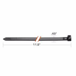 TR Industrial Ultra Heavy-Duty UV Resistant Cable Ties, 250 lbs. Tensile Strength, 11.8 in. (50-Pack) thumbnail 2