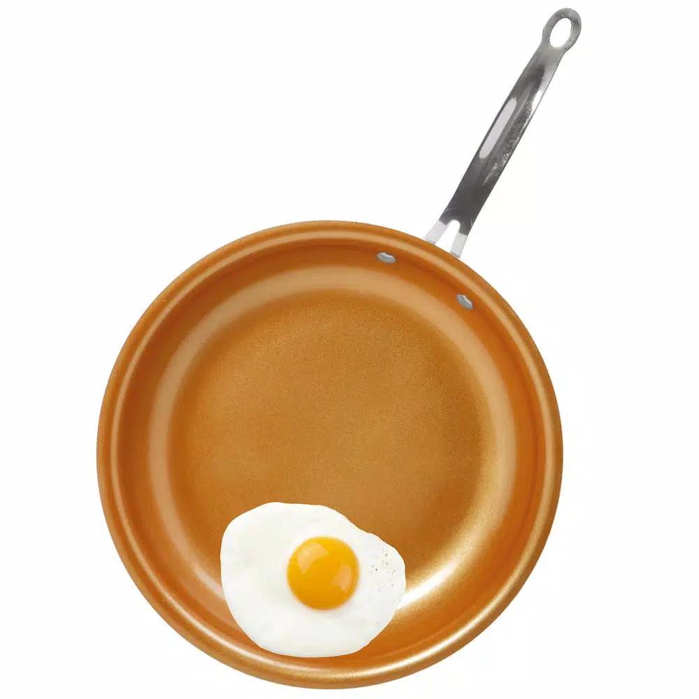 Kitchen Details 10 in. Aluminum Nonstick Copper Frying Pan with Titanium Ceramic Coating