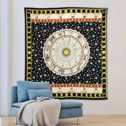 WallPops Nisha Black Astrology Inspired Celestial Wall Tapestry, Bohemian Cotton Wall Hanging thumbnail 1
