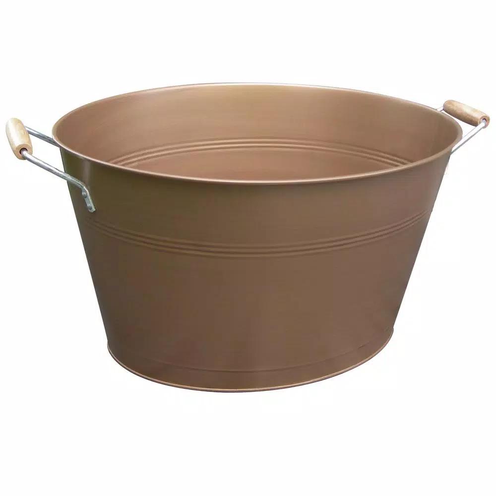 Artland Masonware Antique Copper Oval Party Tub with Handles, 8 Qt.