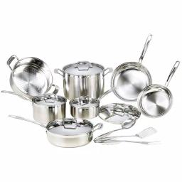 Mockins 15-Piece Tri-Ply Stainless Steel Cookware Set with Lids thumbnail 1