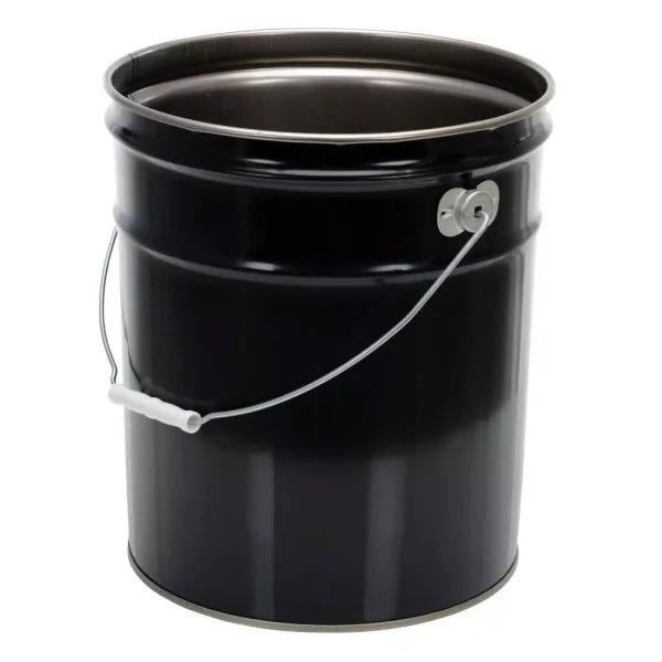 Vestil 5 Gallon Black Steel UN Rated Pail with Rust Inhibitor Lining