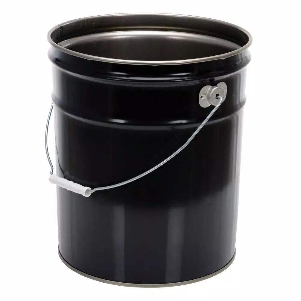 Vestil 5 Gallon Black Steel UN Rated Pail with Rust Inhibitor Lining
