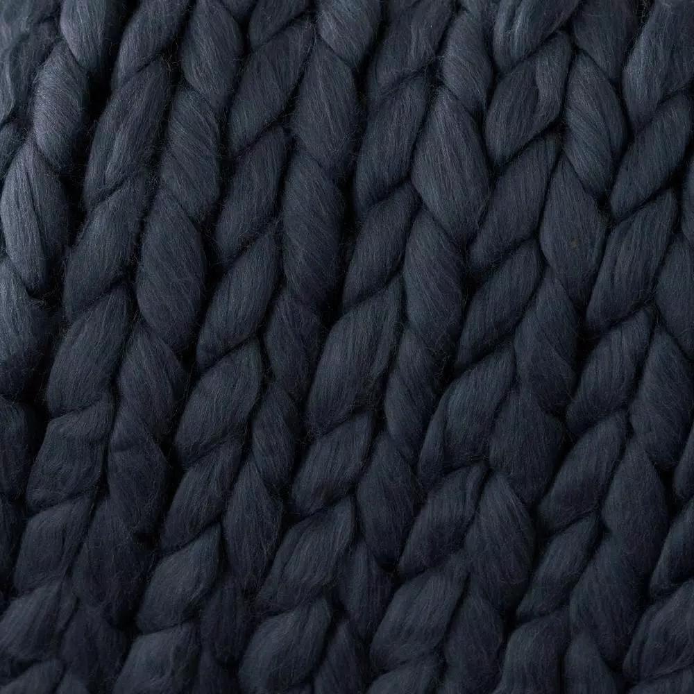 Noble House Marnie Blue Acrylic Throw Blanket - Modern Solid Pattern