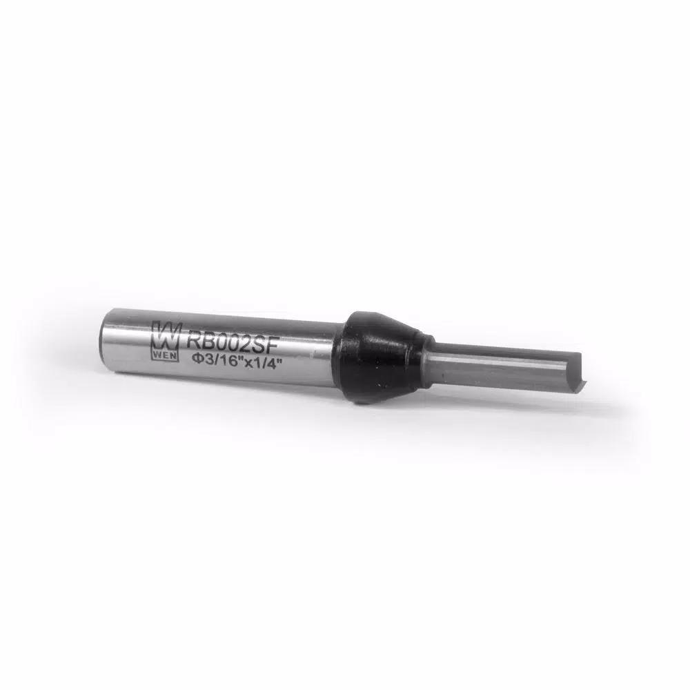WEN 3/16 in. Straight 1-Flute Carbide Tipped Router Bit, 1/4 in. Shank