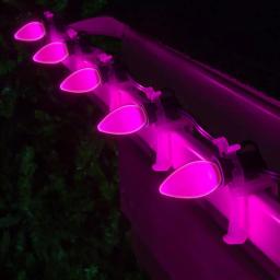 Wintergreen Lighting OptiCore C7 LED Pink Smooth Opaque Christmas Light Bulbs, 25-Pack thumbnail 3