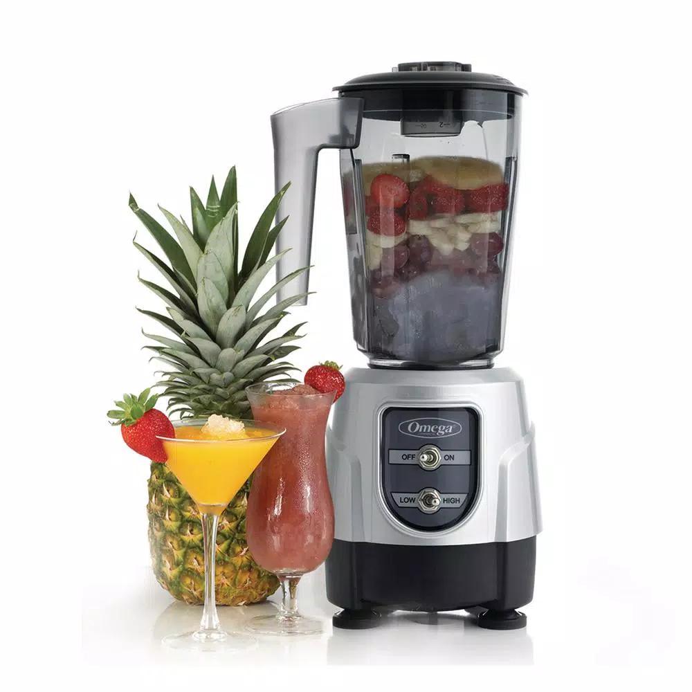 Omega 1 HP 2-Speed Silver Blender with 48 oz. Tritan Container