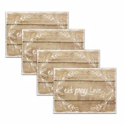 Morgan Home MHF Home Eat, Pray, Love Brown Polypropylene Placemat Set, 18 x 13 in. (4-Pack) thumbnail 2