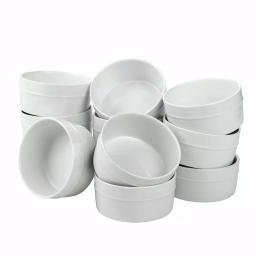 Over and Back 12-Piece Round Porcelain Ramekin Set, White thumbnail 3