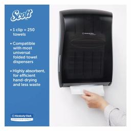 Scott Essential 100% Recycled Multi-Fold White Paper Towels, 250 Sheets per Pack, 16 Packs per Carton thumbnail 6