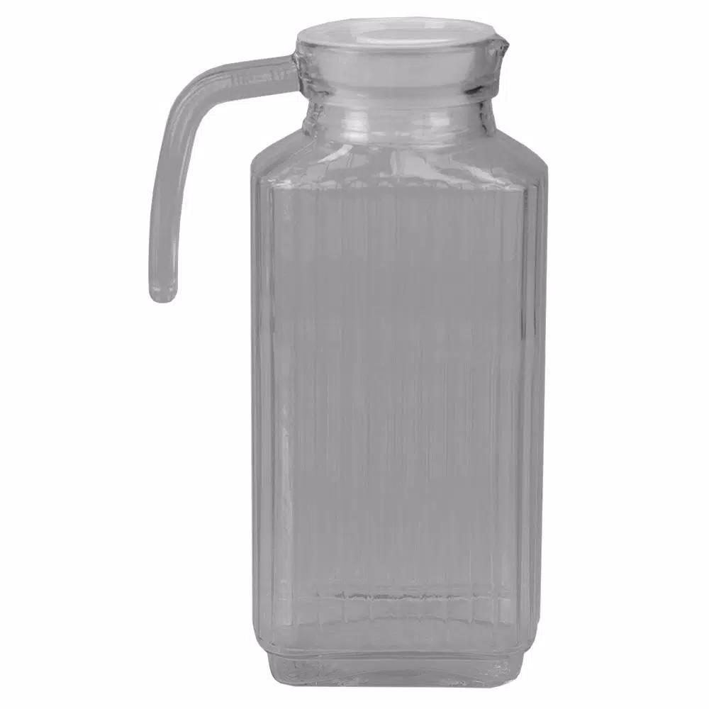 Unbranded Embellished 60.8 fl. oz. Clear Plastic Pitcher with No-Mess Pour Spout and Ergonomic Grip Handle