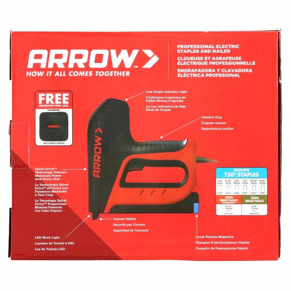 Arrow 6 in. Electric Stapler and Brad Nailer with Spiral Drive Technology