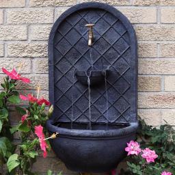Sunnydaze Decor Messina Resin Lead Solar Outdoor Wall Fountain with Dual Pump Options thumbnail 8