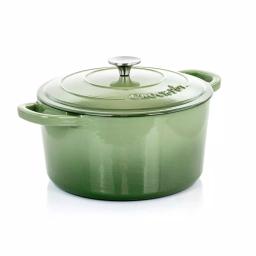 Crock-Pot Artisan 7 qt. Round Enameled Cast Iron Dutch Oven with Lid, Pistachio Green thumbnail 1