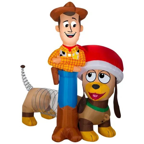 Disney Pixar Toy Story Woody and Slinky 5.6 ft. Pre-lit Inflatable Airblown Holiday Scene