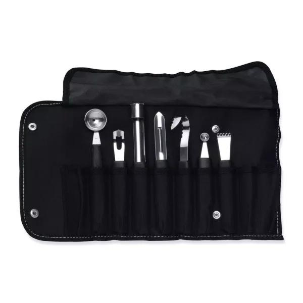 BergHOFF Essentials 8-Piece Stainless Steel Garnishing Tool Set with Carrying Case