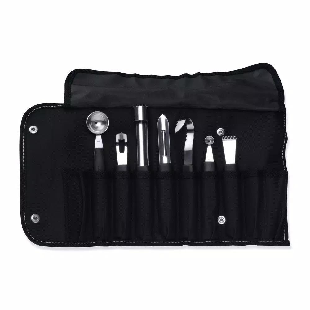 BergHOFF Essentials 8-Piece Stainless Steel Garnishing Tool Set with Carrying Case