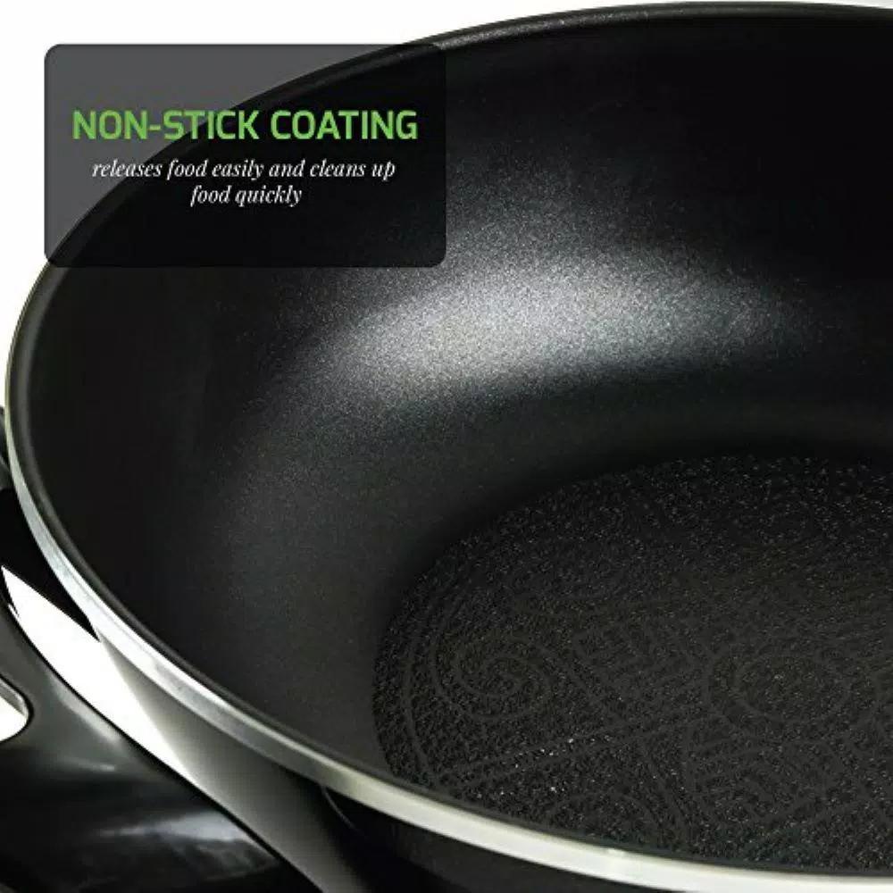 Ovente 13-Inch Non-Stick Electric Skillet with Tempered Glass Lid and Adjustable Temperature Control, Black