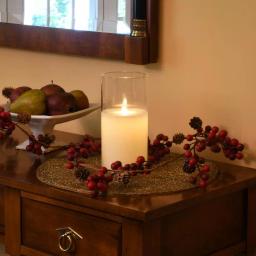 LUMABASE 8 in. Glass Hurricane LED Flameless Candle with Moving Flame, Battery Operated thumbnail 4