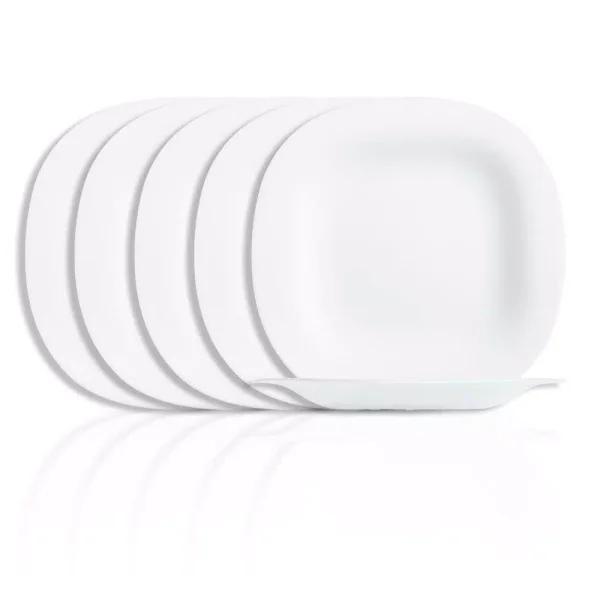 Luminarc Carine White 10.5" Dinner Plates, 6-Pack Opal Glass