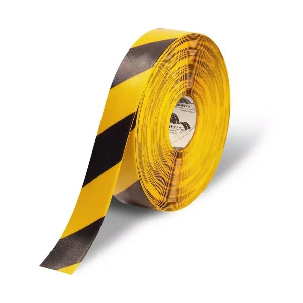 Mighty Line 2 in. Yellow and Black Chevron Safety Floor Tape, 100 ft. Roll