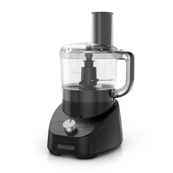 BLACK+DECKER 8-Cup 2-Speed Food Processor with S-Blade and Reversible Disc, Black