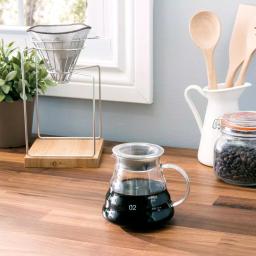 Old Dutch 20oz Stainless Steel Pour Over Coffee Maker Set with Glass Carafe and Rubberwood Base thumbnail 3