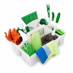 Libman Deluxe Maid Cleaning Caddy with 5 Compartments and Pour Spouts - White thumbnail 4