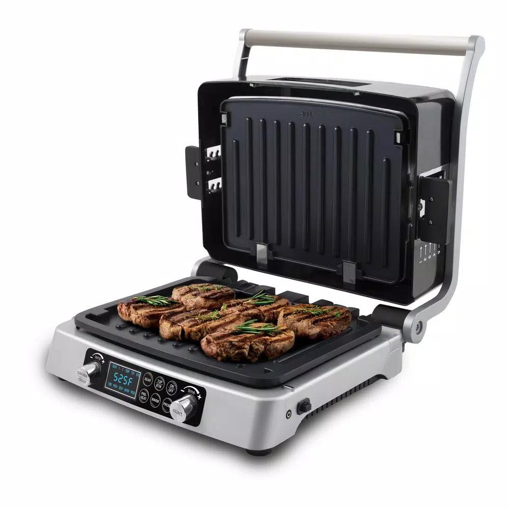 NuWave Jubilee Double Indoor Grill, 1800W Stainless Steel Smokeless Countertop Grill with Drip Tray