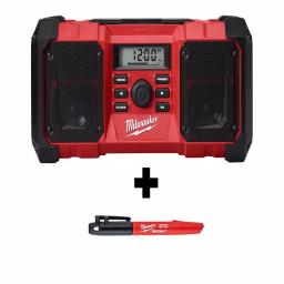 Milwaukee M18 18V Lithium-Ion Cordless Jobsite Radio with INKZALL Marker thumbnail 1