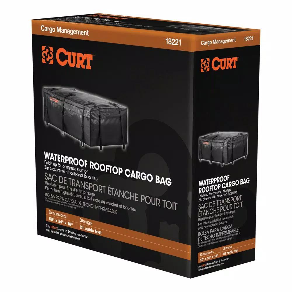 CURT Water Resistant Extended Rooftop Cargo Bag, 59" x 34" x 21"