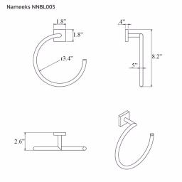 Nameeks Nice Hotel Wall Mounted Towel Ring - Polished Chrome Brass thumbnail 2