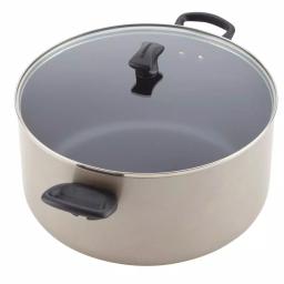 Farberware 10.5 Qt. Aluminum Nonstick Stock Pot with Glass Lid, Champagne thumbnail 2