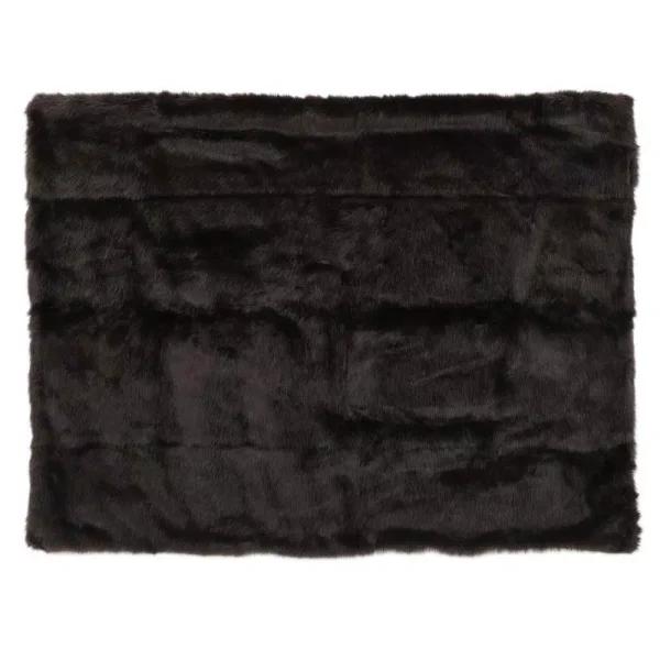 Noble House Toscana Shadow Faux Fur Throw Blanket, Gray Modern Solid Pattern