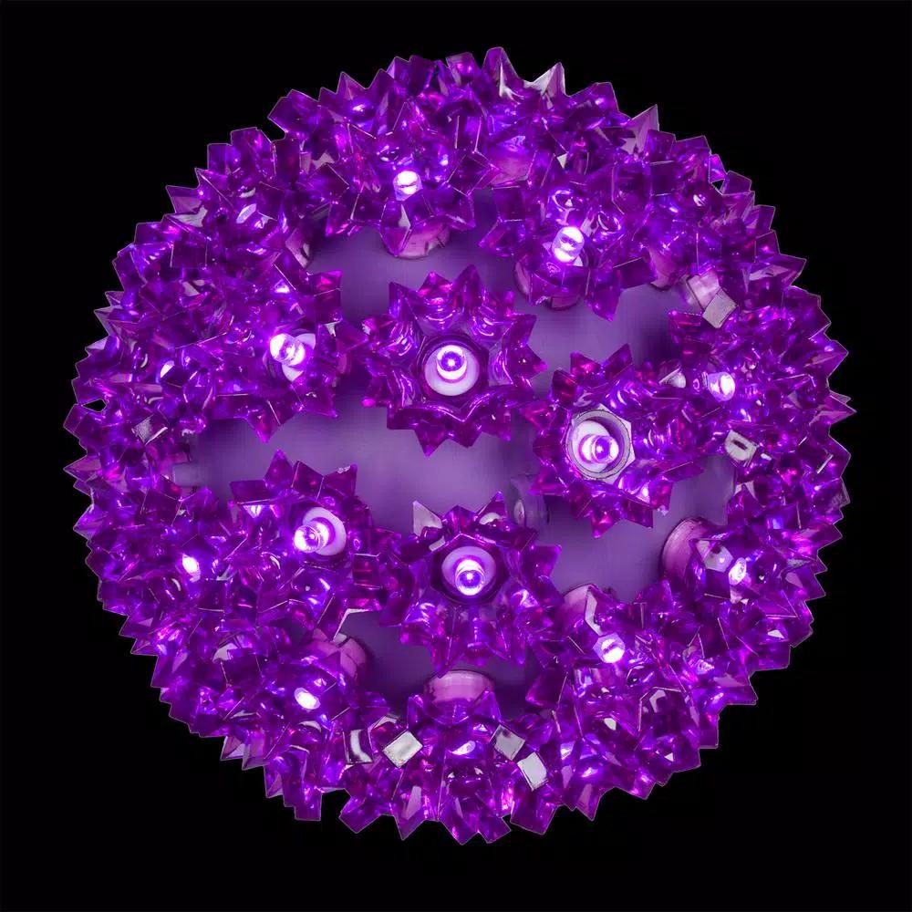 Wintergreen Lighting 7.5 in. 120-Light Purple LED Decorative Starlight Sphere