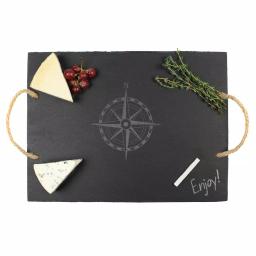 Cathy's Concepts Compass Slate Serving Tray with Hemp Handles and Soapstone Chalk thumbnail 3