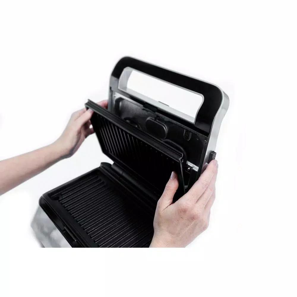 DeLonghi De'Longhi Livenza Compact 3-in-1 Indoor Grill, Sandwich Maker & Waffle Maker, 50 sq. in., Stainless Steel