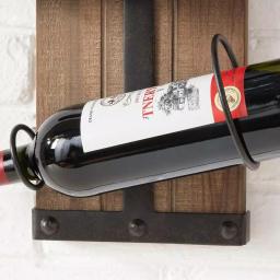StyleWell 4-Bottle Vertical Wall Mounted Wine Rack, Black and Natural Wood thumbnail 5