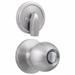 Universal Hardware Satin Chrome Commercial Entry Knob and Single Cylinder Deadbolt Combo Pack, ANSI Grade 2 thumbnail 2