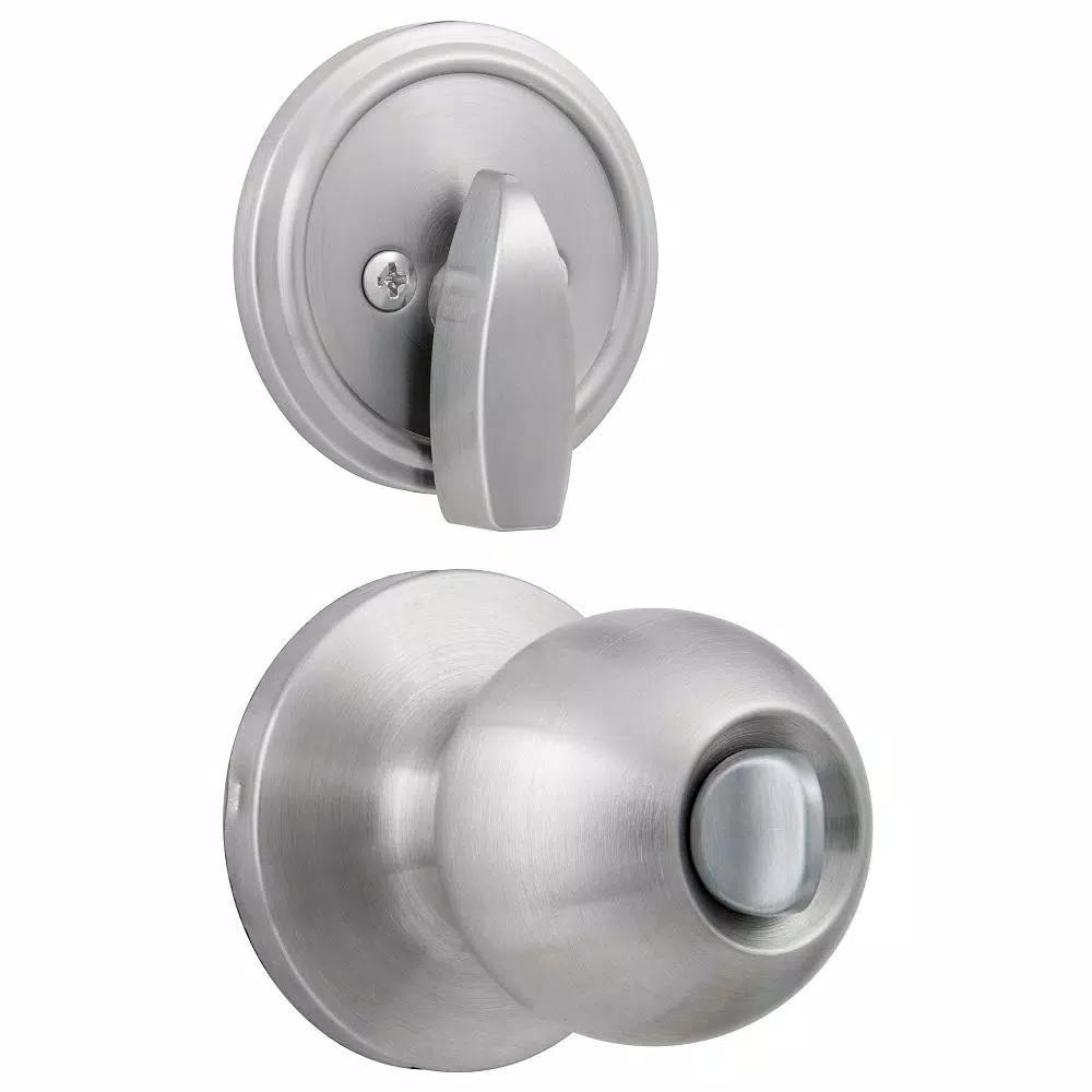 Universal Hardware Satin Chrome Commercial Entry Knob and Single Cylinder Deadbolt Combo Pack, ANSI Grade 2