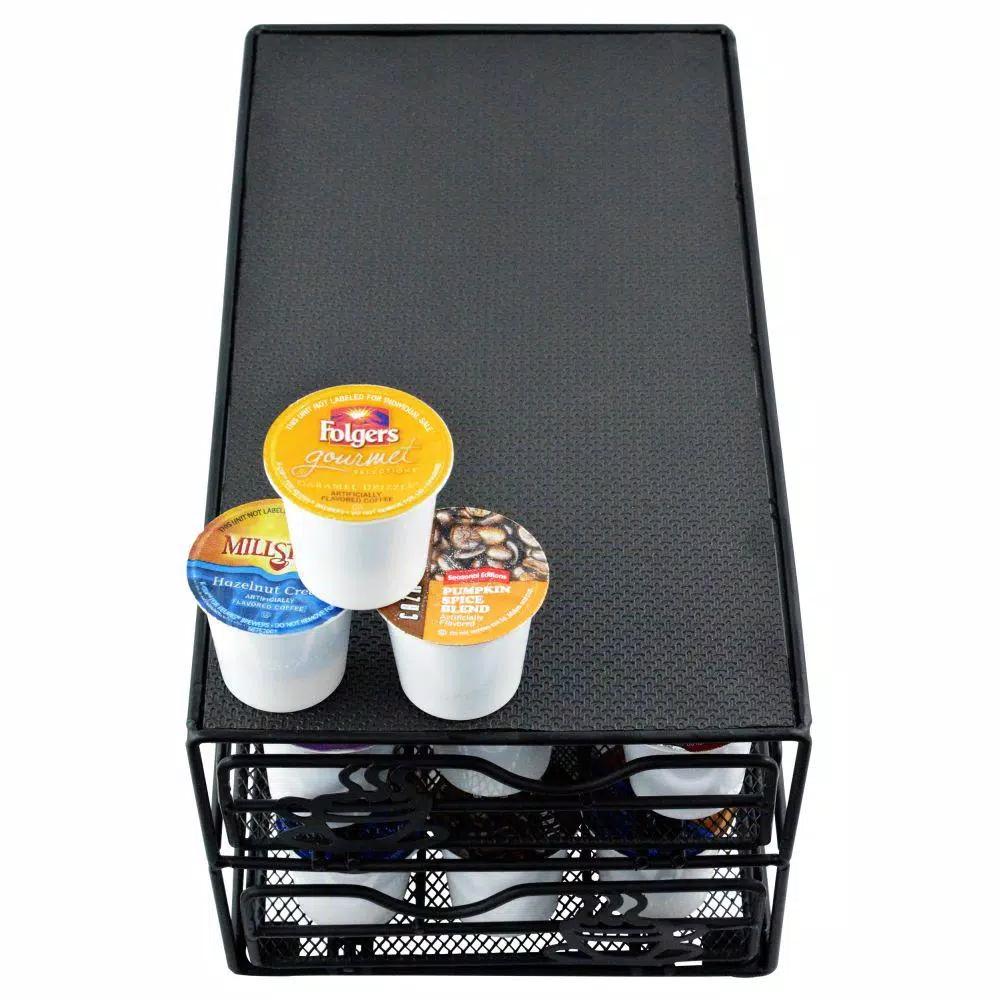 Southern Homewares Keurig K-Cup Pod Storage Drawer - 2-Tier Black Metal Coffee Pod Organizer