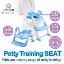 Babyloo Bambino 3-in-1 Convertible Toddler Potty Trainer and Step Stool - Blue thumbnail 8