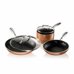 Gotham Steel 5-Piece Nonstick Cookware Set, Diamond Reinforced Aluminum, Copper thumbnail 1
