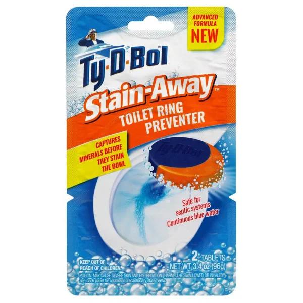 Ty-D-Bol Stain Away Toilet Ring Preventer Cleaning Tablets, 3.4 oz (6-Pack)