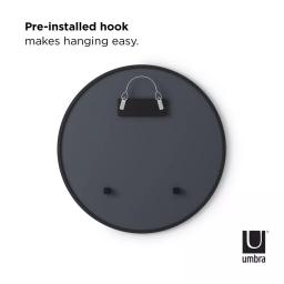 Umbra HUB Contemporary Round Mirror with Black Rubber Rim, 24 in. thumbnail 2