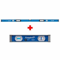 Empire e75 Series 72 in. Aluminum Box Level and 9 in. UltraView LED Torpedo Level Set thumbnail 1